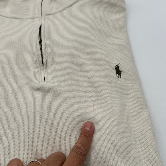 Polo Ralph Lauren Men’s Estate Rib 1/4 Zip Pullover Sweater Knit 2XLT Beige - Picture 11 of 11